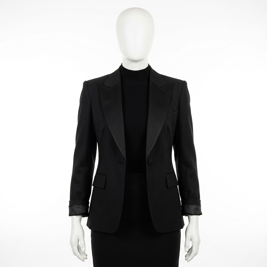 Unisex Lapel Collar Button Wool Blazer Four Pockets