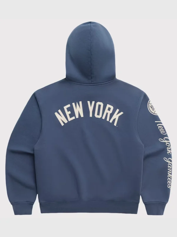 Unisex Navy Blue Fleece Yankees Streetwear Hoodie