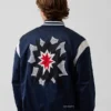Unisex Pop Art Wool and Leather Letterman Jacket