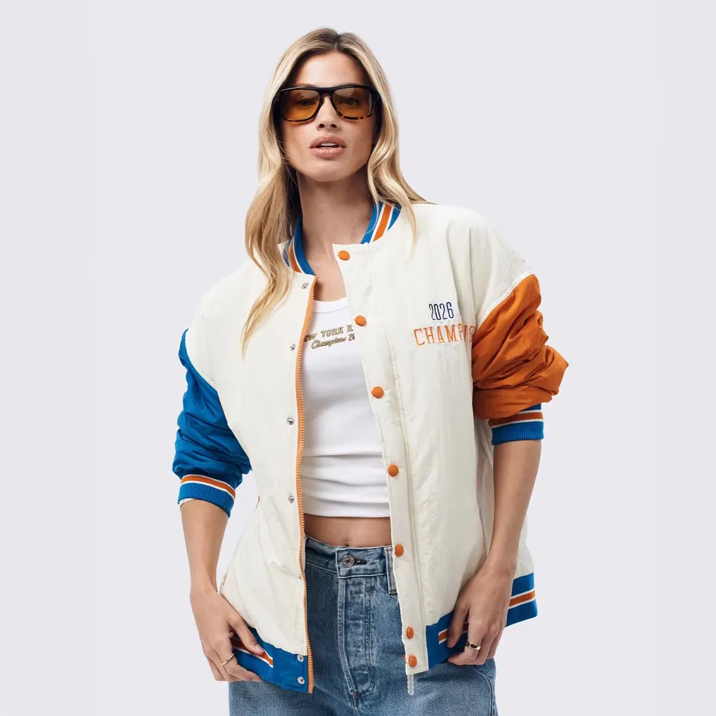 NY Knicks Terez NBA Champions Full Snap Bomber Jacket - Image 3