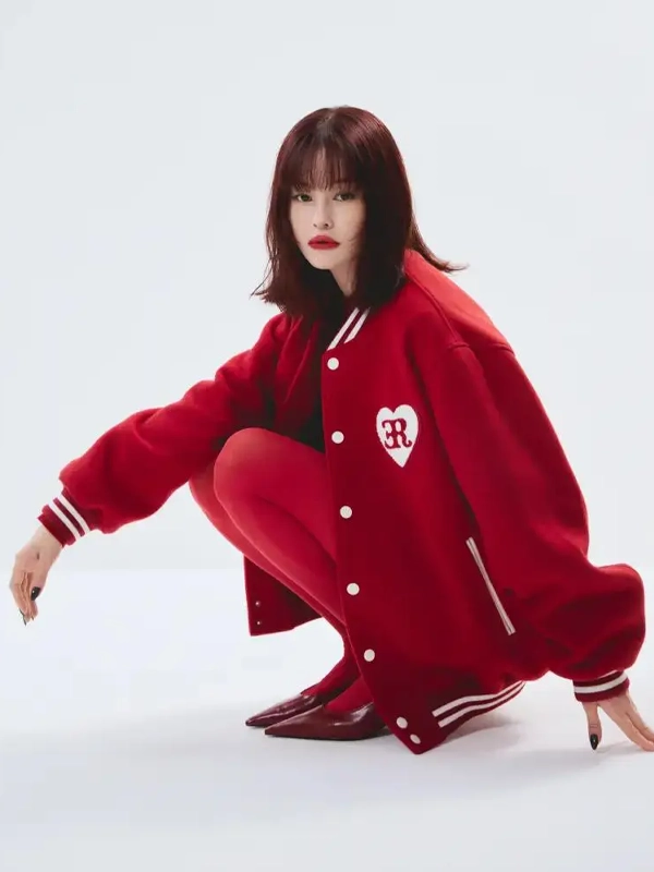 VERDY x ER Heart Red Varsity Jacket