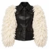 VMAs 2026 Lisa Fur Sleeves Leather Jacket