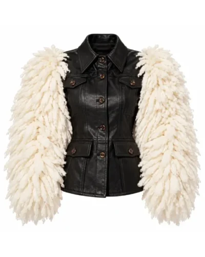 VMAs 2026 Lisa Fur Sleeves Leather Jacket