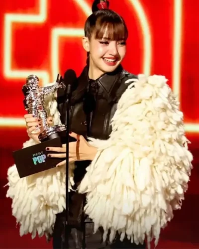 VMAs 2026 Lisa Fur Sleeves Leather Jacket