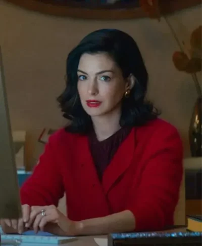 Verity 2026 Anne Hathaway Red Cardigan
