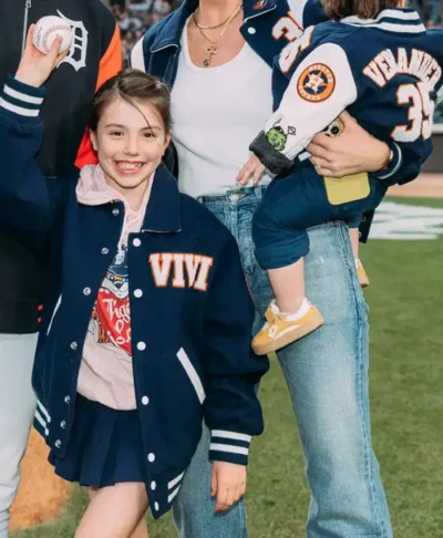 Verlander 35 Career Celebration Navy Varsity Jacket