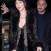 Via Carota Restaurant Dakota Johnson Fur Leather Jacket