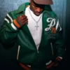 Vinicius Jr Pelle Pelle Green Leather Jacket