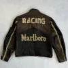 Vintage 90s Marlboro Racing Brown Leather Jacket