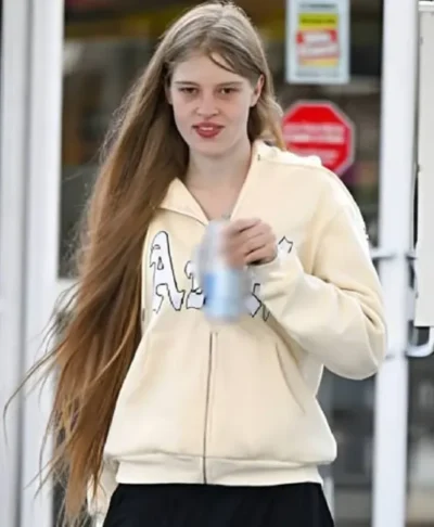 Vivian Jenna Wilson AMN Beige Zip Up Hoodie