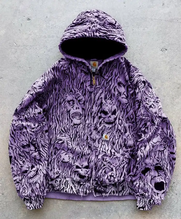 Wall of Flesh Custom Distressed Carhartt Canvas Jacket