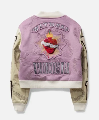 Who Decides War Pink Namesake Varsity Jacket
