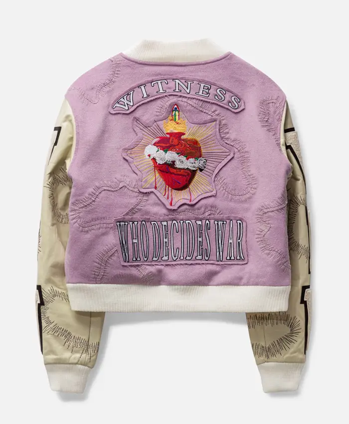 Who Decides War Pink Namesake Varsity Jacket