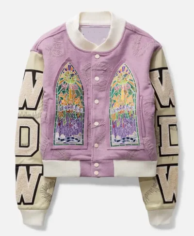 Who Decides War Pink Namesake Varsity Jacket
