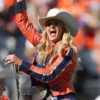 Women Ann Judge Broncos Zip Up Orange Jacket