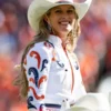 Women Ann Judge Broncos Zip Up White Jacket