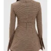 Women Brown Real Leather Executive Suit Blazer