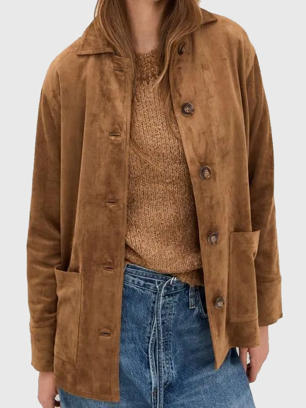Women Ellyn Jameson Zip Up Brown Jacket