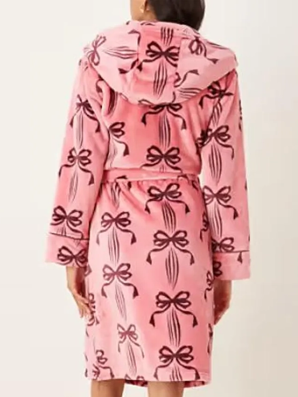 Women Keeley Jones Belted Pink Fleece Robe