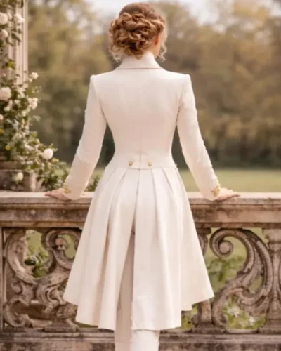 Women’s Ivory Regency Style Double Breasted Tailcoat