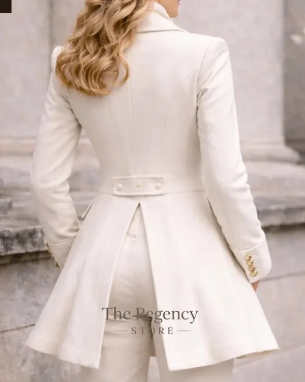 Women’s Ivory Regency Style Double Breasted Tailcoat