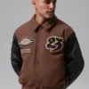 Wool and Leather Jordan Flight Varsity Jacket Viscose Lining