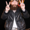 YSL Paris Fashion Week Post Malone Black Leather Jacket