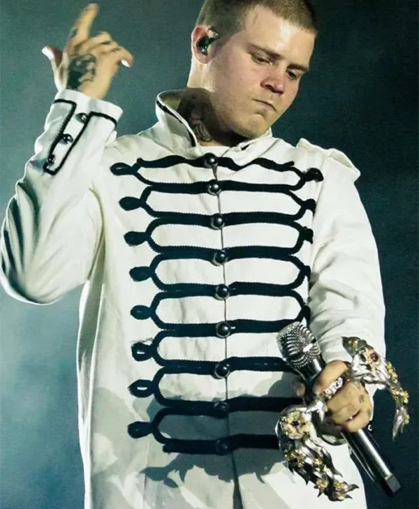 Yung Lean White Napoleon Military Jacket