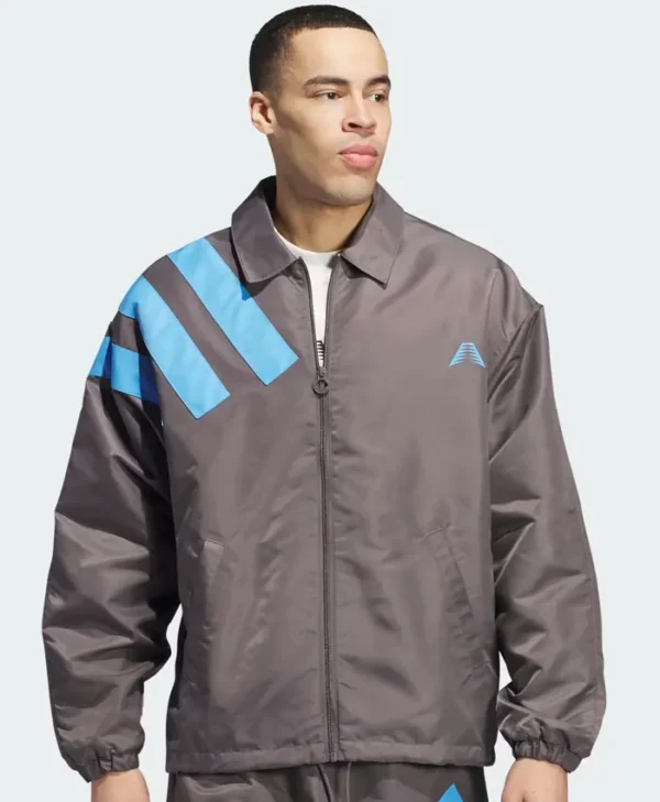 adidas Anthony Edwards 1 Charcoal Coach Jacket