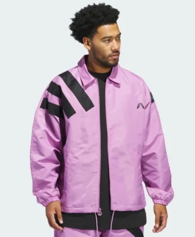 adidas Anthony Edwards 1 Pink Coach Jacket