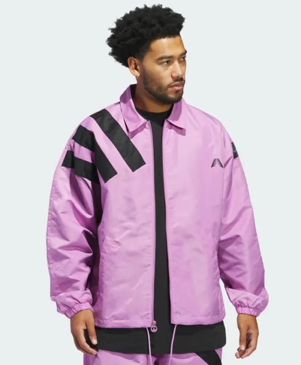 adidas Anthony Edwards 1 Pink Coach Jacket